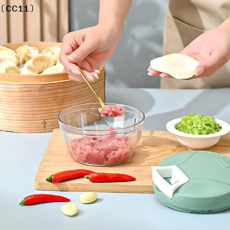 Manual Pull Crusher Food Chopper Stainless Steel Meat Mincer Garlic Qme