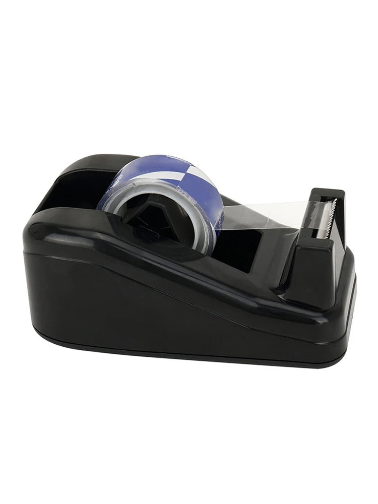 Tape Dispenser Large Stationery Adhesive Tape Cutter Sealing Tape Table Base Dispenser Office Supplies Packaging Tapes Dispenser Qme Black
