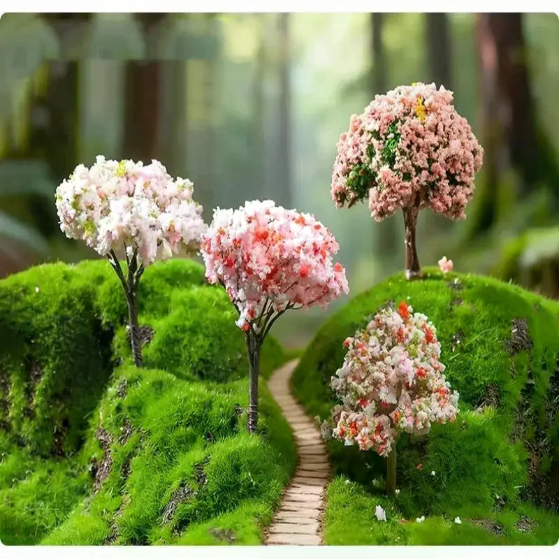 Mini Artificial Flower Trees With Vivid Colors And Realistic Look Perfect For Fairy Garden Micro Landscape DIY Decor Qme