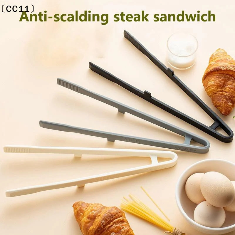 Silicone Grill Tongs Non-stick Food Bread Clip Heat Resistant BBQ Qme