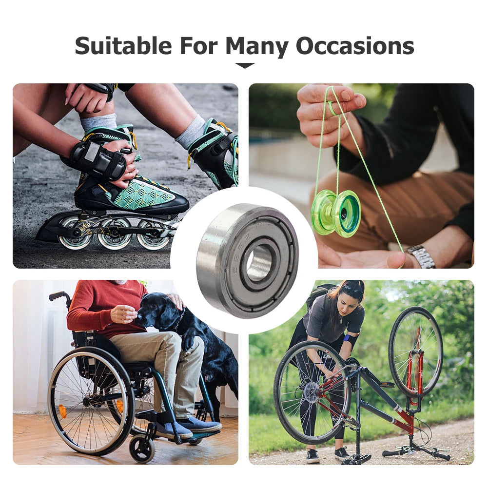 10pcs Miniature Bearings 5x16x5mm 625ZZ Pulley Wheel Bearing Deep Groove Mini Ball Bearing Carbon Steel for Skateboard Scooter Qme