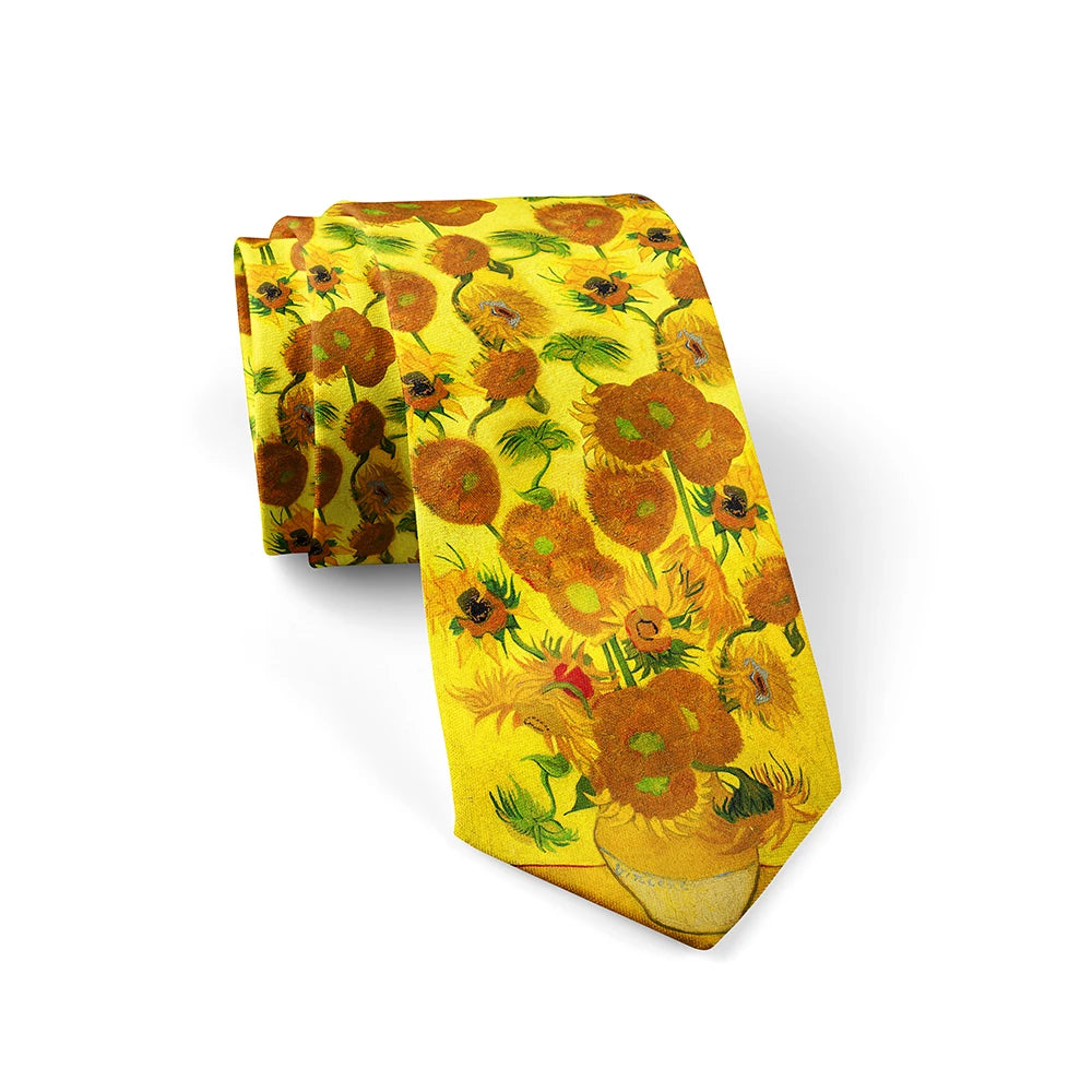 3d Printed Oil Painting Tie Men's Fun Fashion Business Wedding Party Qme style7 China Mainland