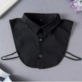One Fake Shirt Collar Elegant Detachable Button-up Layered Outfit Qme Black