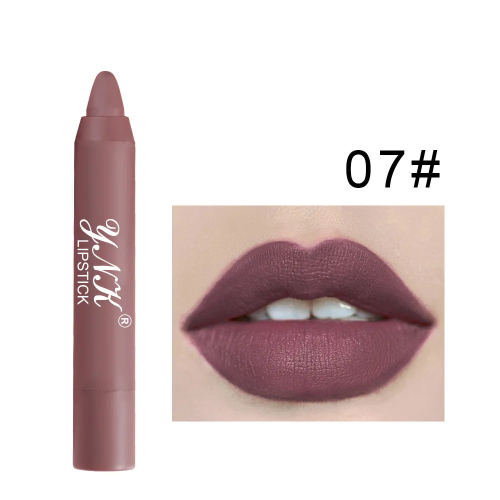 Pink Series Velvet Matte Lipstick Pen Waterproof Long Lasting Red Qme 07