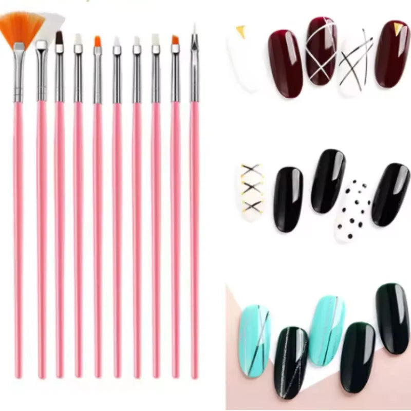 1set/15pcs color Nail Art Brush Set UV Gel Polish Pen Acrylic Nail Design Painting Tools for Nail Artistry Qme
