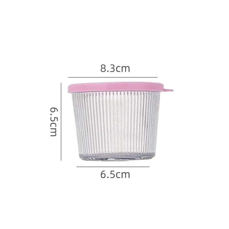 1/4PCS 200ML Glass Storage Jars Transparent Thicken Glass Storage Containers Multifunction Fresh-keeping Mini Clear Jars Kitchen Qme Pink