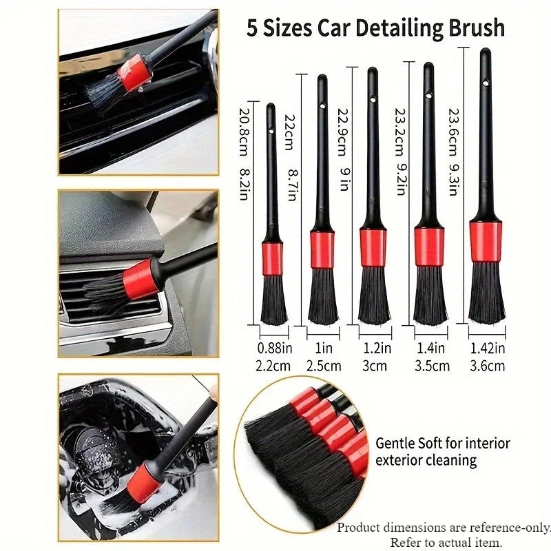 Car cleaning kit, car cleaning detail brush, all-in-one car cleaning set, one-stop vehicle maintenance kit Qme