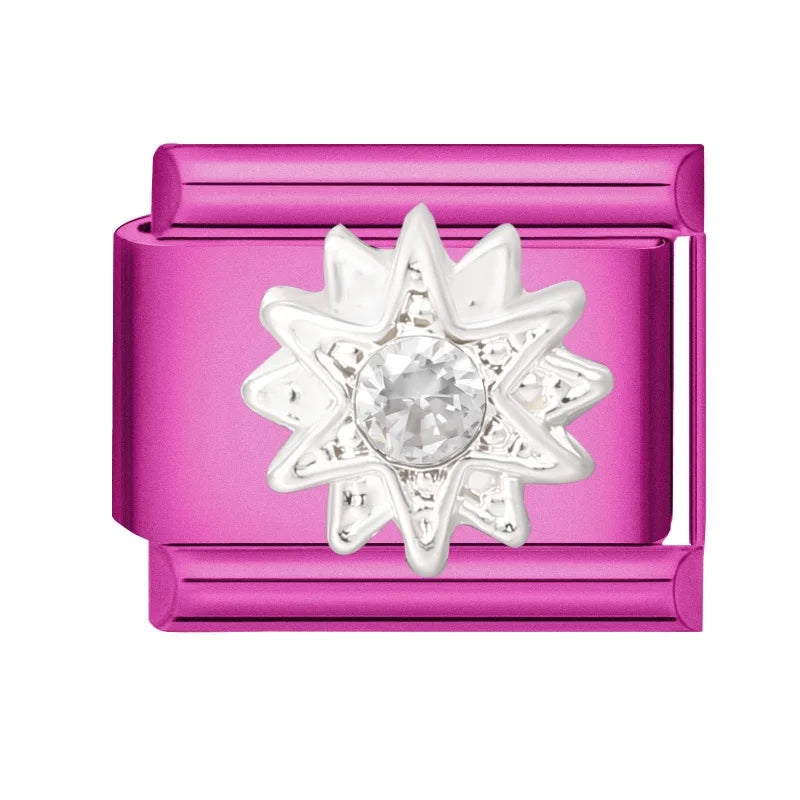 Y2K Rose Series Zircon Flower Butterfly Italian Charm Links Fit