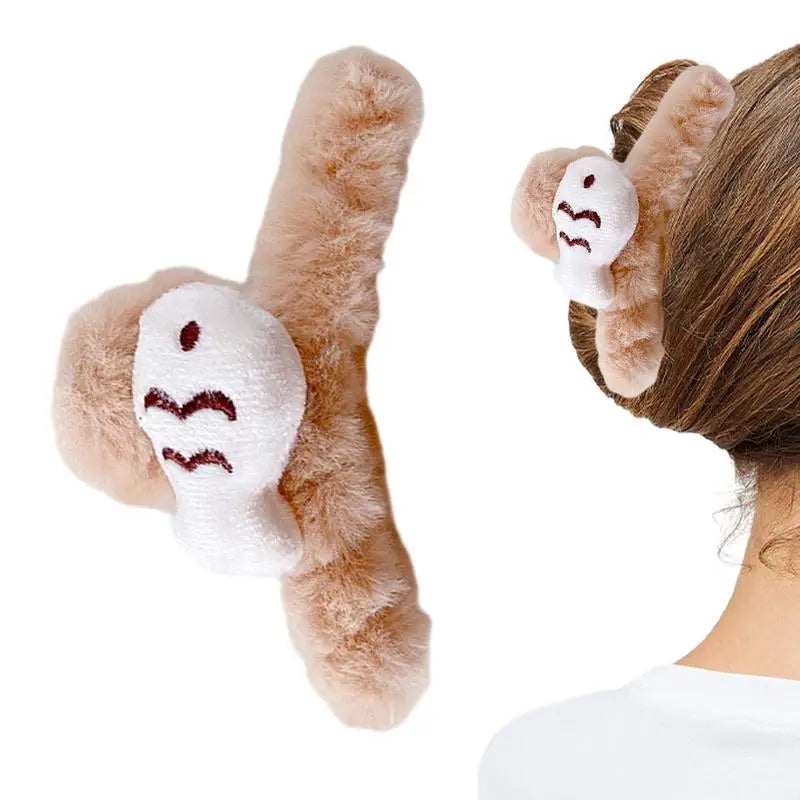Autumn Hair Clips Plush Shark Claws Large Barrettes Crab Claw Faux Qme
