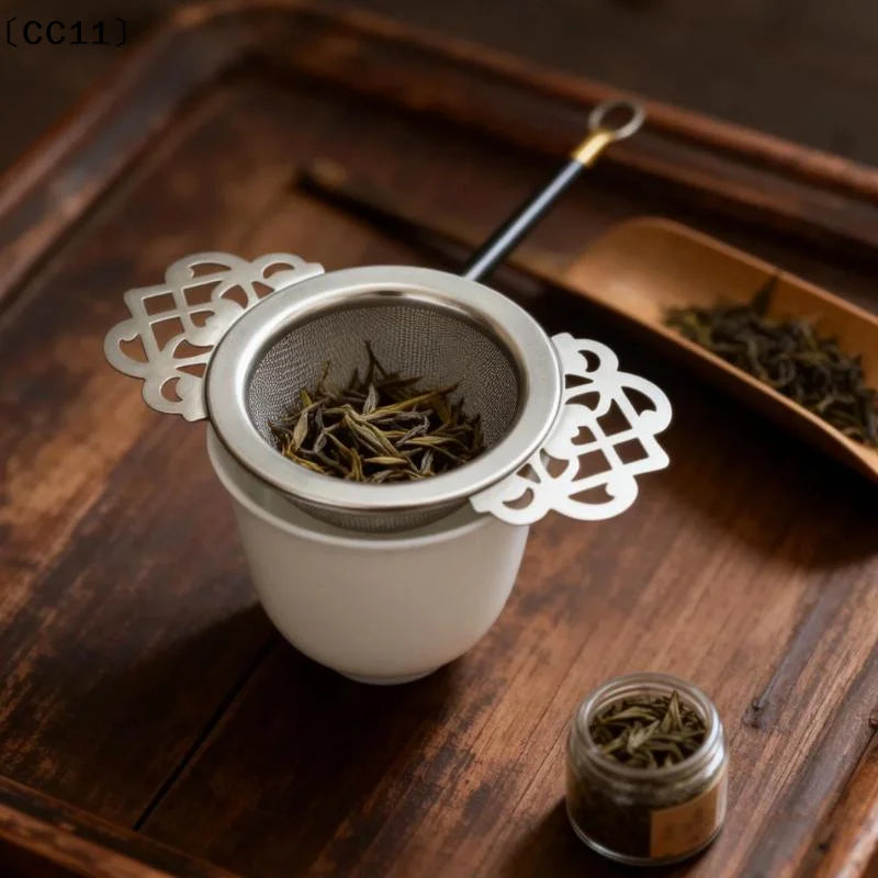 Double-layer Fine Mesh Tea Strainer Stainless Steel Filter Sieve Qme