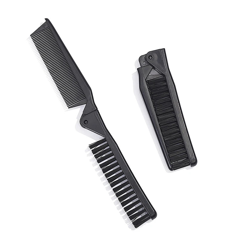 Portable Soft Boar Bristle Hair Comb Travel Beard Brush Foldable Qme