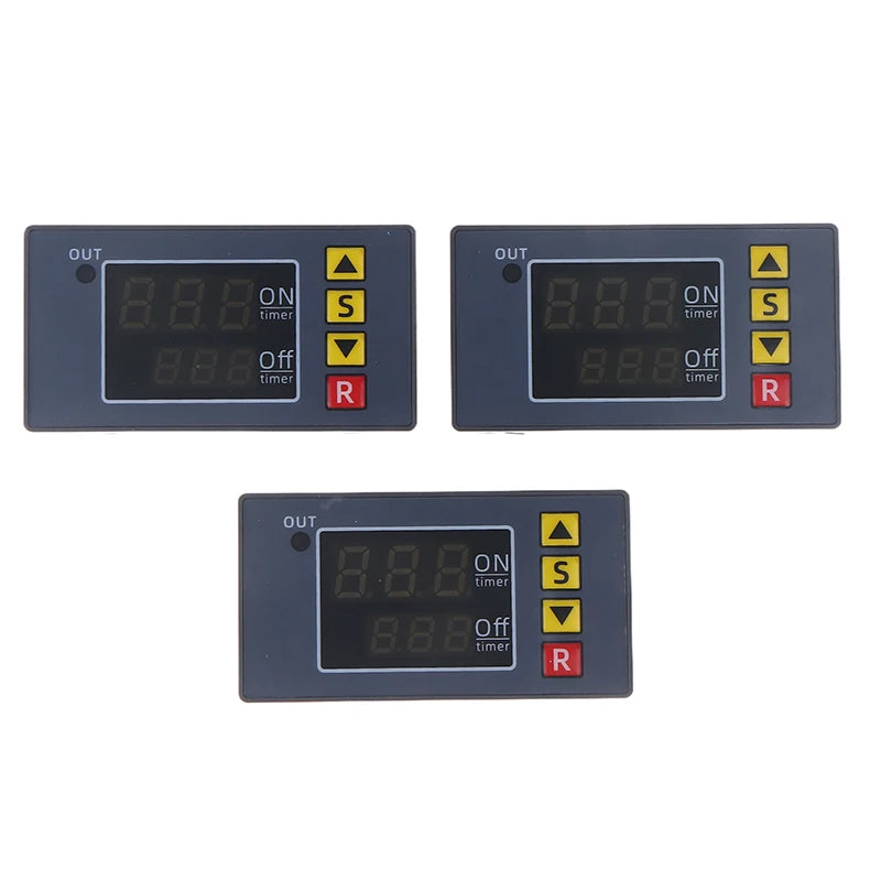 Cyclic Dual-display Timing Relay T3231 DC12V 24V AC110-220V Red Blue Qme
