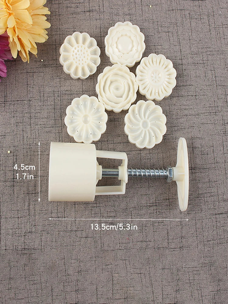 Mooncake Mold Set Pattern Seal, Suitable For Mid-Autumn Cakes, Diy Cookies, Flower Dessert Making Tools Baking Tool Home、 Qme