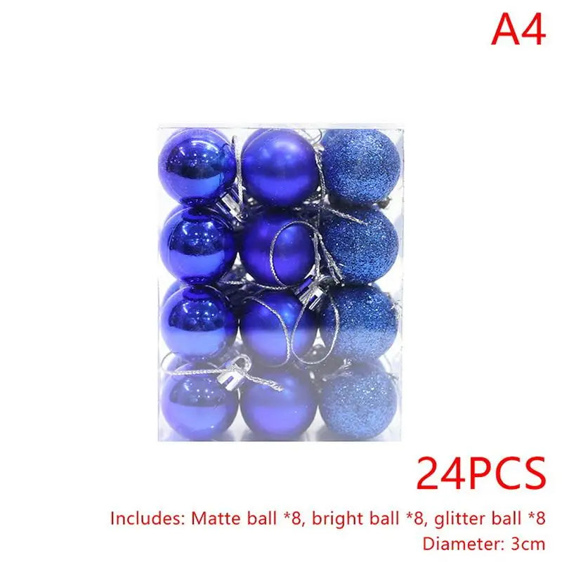 Round Christmas Ball Ornaments Hanging Xmas Tree Decor Balls Home Qme A4
