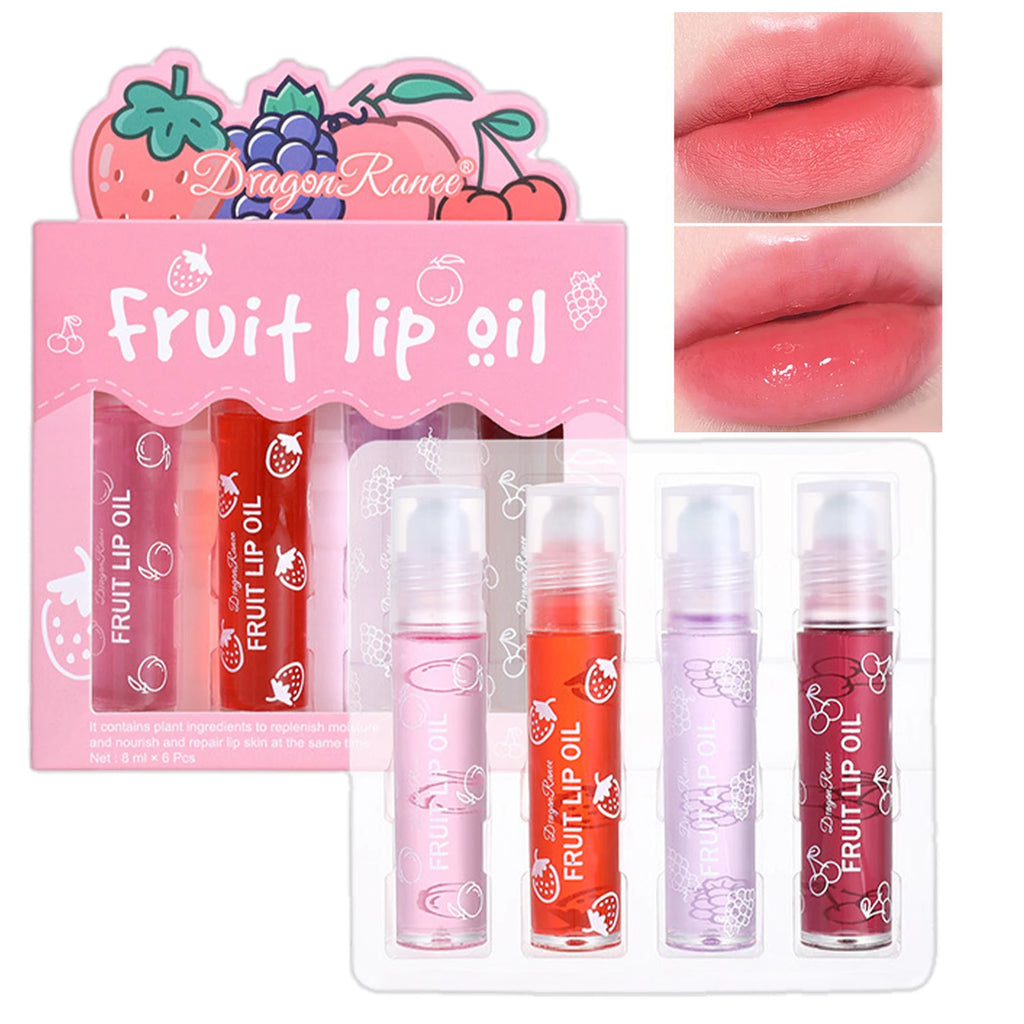 Fruity Flavors Rolling Ball Lip Oil Crystal Jelly Moisturizing Glow Qme