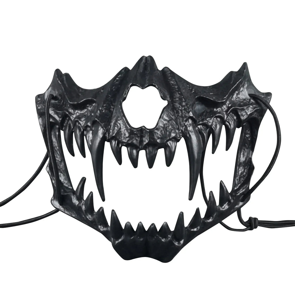 Halloween Skull Party Mask Anime Dragon God Skeleton Half Face Bone Animals Cosplay Dance Prom Costume Props Skullmask Qme