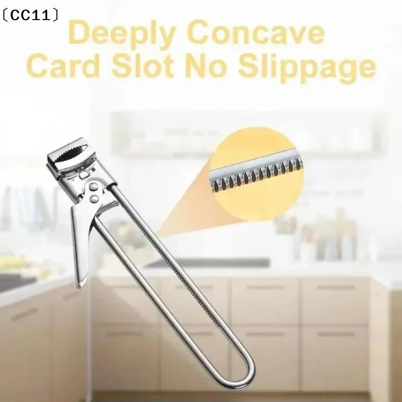 Stainless Steel Can Opener Adjustable Multi Function Labor Saving Qme