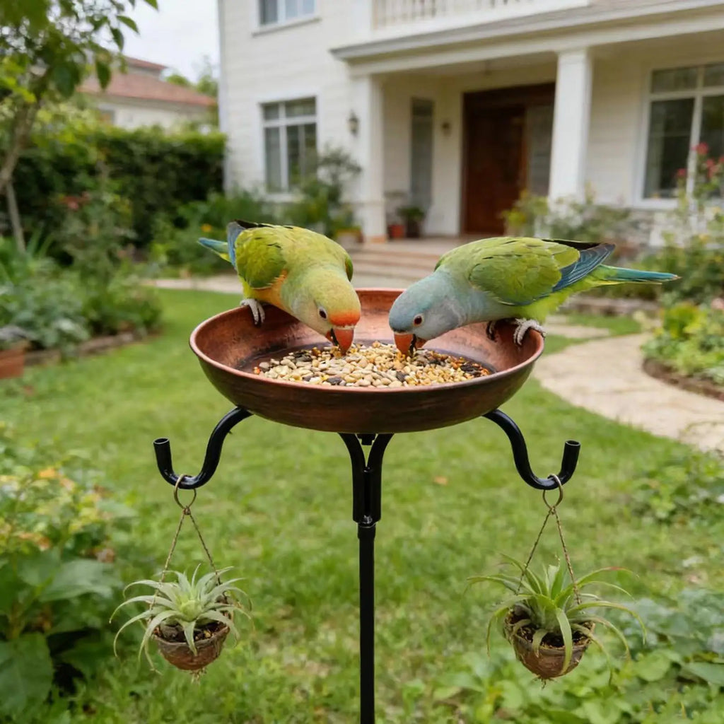 Metal Bird Bath Vintage Metal Feeder Outdoor Bird Bath Water Bowl For Garden Yard Patio Pathway Lawn Ground Park Hummingbird Qme