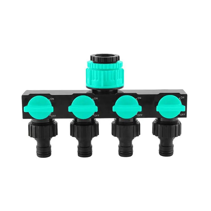 Garden Hose Pipe Splitter 4-Way Faucet Diverter Tap Hose Connector Splitter Four Independent Switches For Home Lawn Irrigation Qme A3