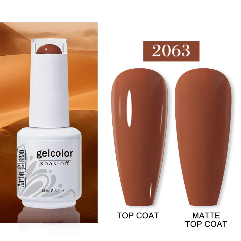 Arte Clavo Autumn Nail Gel Polish Caramel Winter Soak Off UV LED Art
