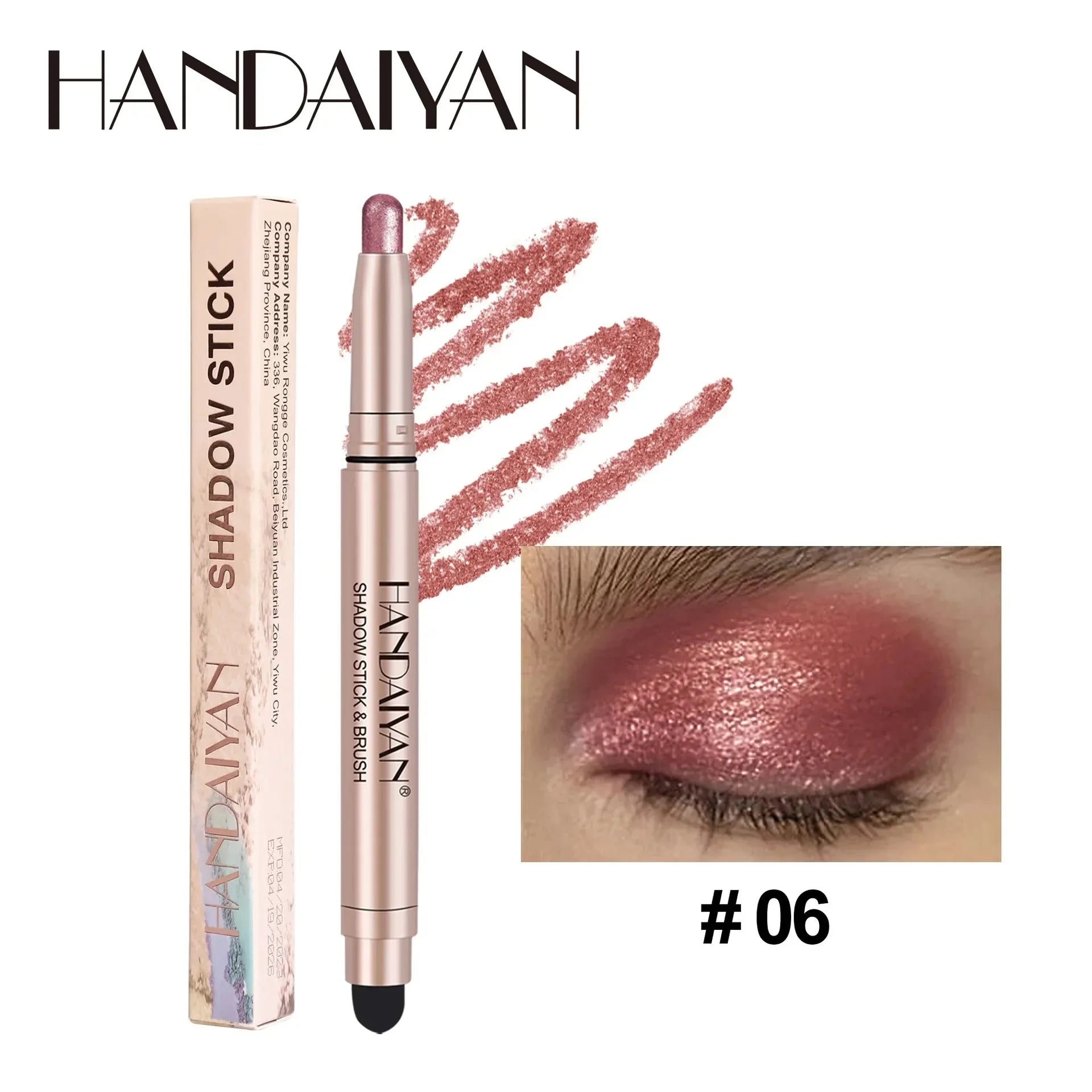Smoky Dark Black Eyeshadow Pencil Stick Waterproof Pearlescent Matte Metallic Glitter Eye Shadow Highlighter Pen Make Up Tool Qme B06