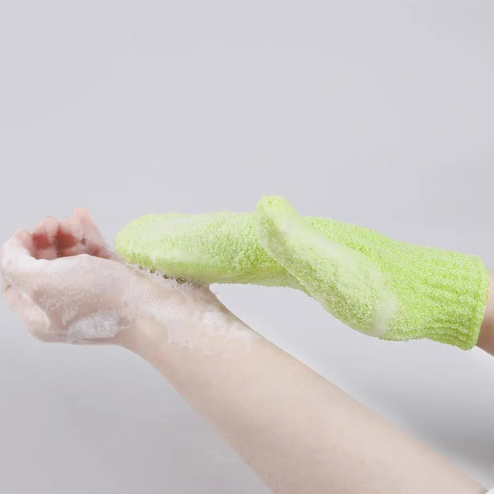 Exfoliating Bath Gloves Deep Scrubbing Dead Skin Shower Beauty Spa Qme