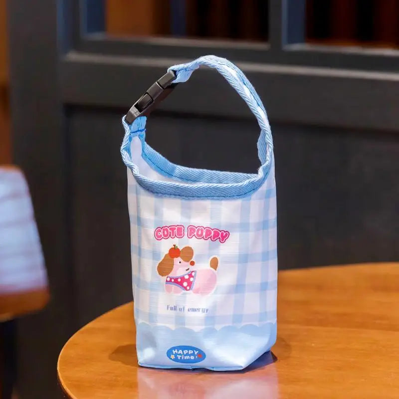 Water Bottle Carrier Bag Adjustable Buckle Baby Stroller Cup Holder Qme A2