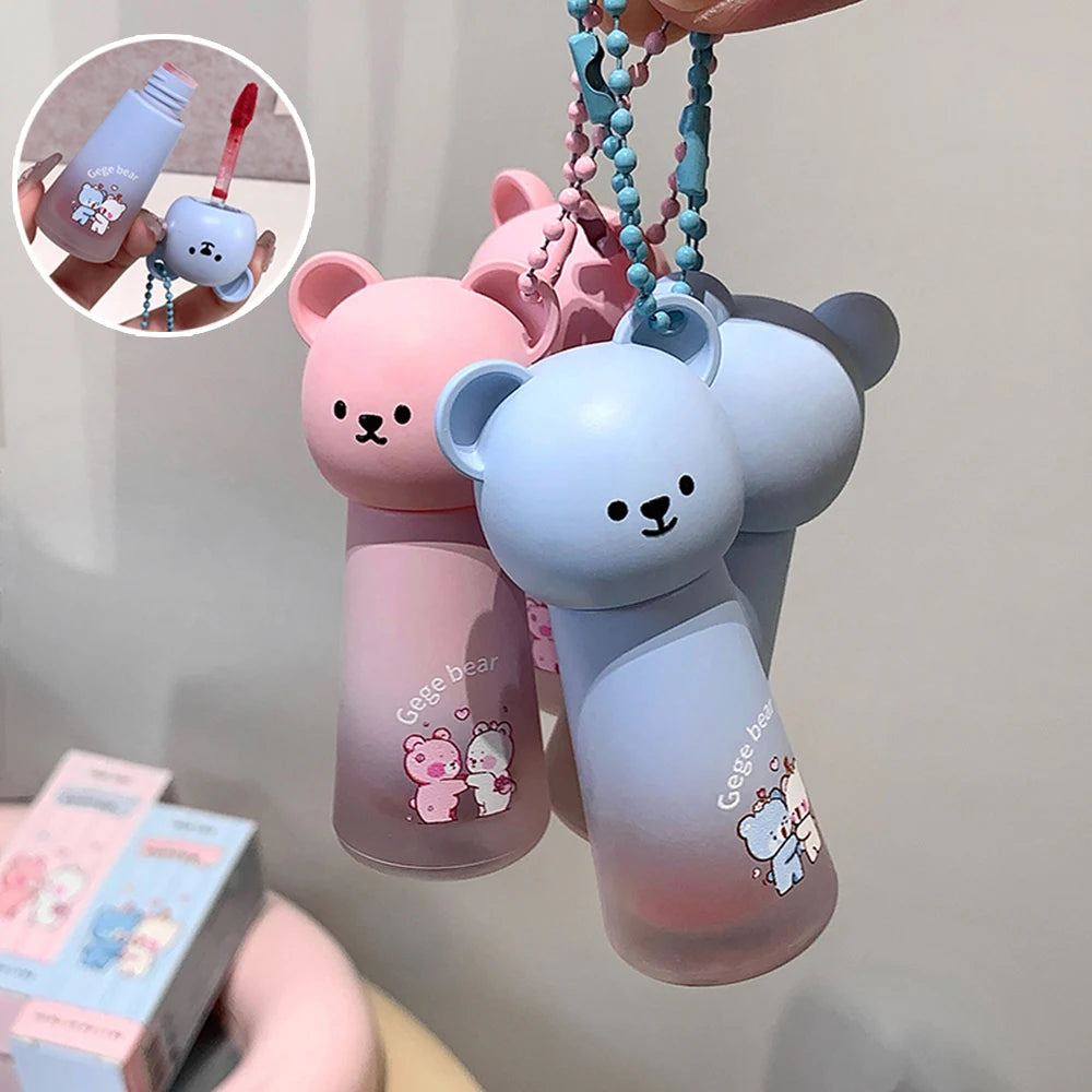 Gege Bear Cute Pendant Matte Lip Glaze Velvet Clay Long-lasting Qme