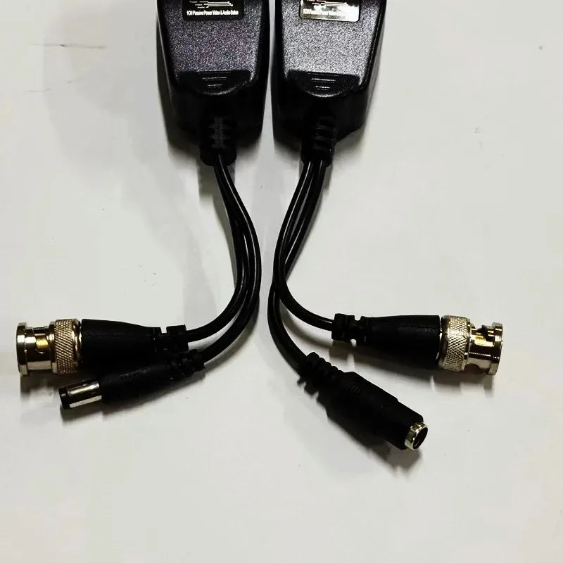 3 pairs 8MP Surveillance PV Power Video 2-in-1 Twisted Pair Transmitter Coaxial Analog BNC to RJ45 Ethernet Cable Qme