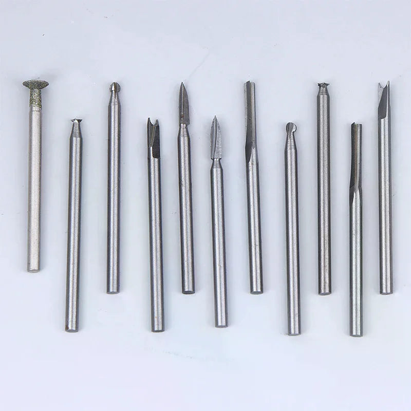 5/6Pcs Wood Carving Drill Bits Set With 3mm Shank Compatible With Rotary Tool Woodworking Accessories Qme