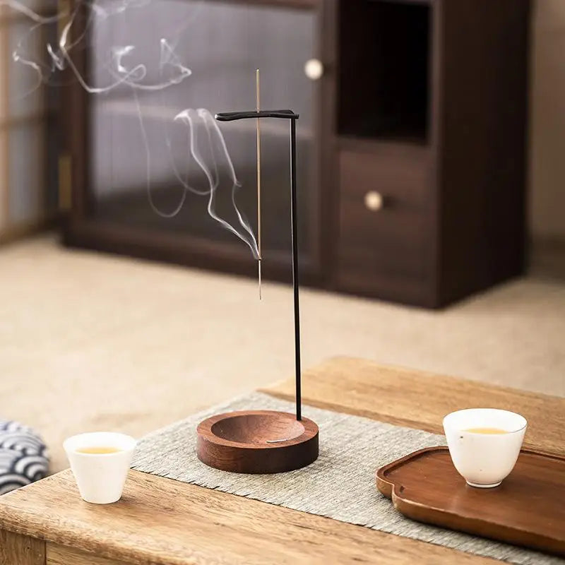 Creative Upside Down Incense Burner Incense Stick Holder Wooden Anti-Ash Design Incense Stick Meditation Spa Room Home Decor Qme