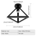 E27 Retro Ceiling Lamps Black Industrial Light Fixture Vintage Semi Flush Mount Ceiling Lights Porch Hallway Stairway Mini Metal Qme black