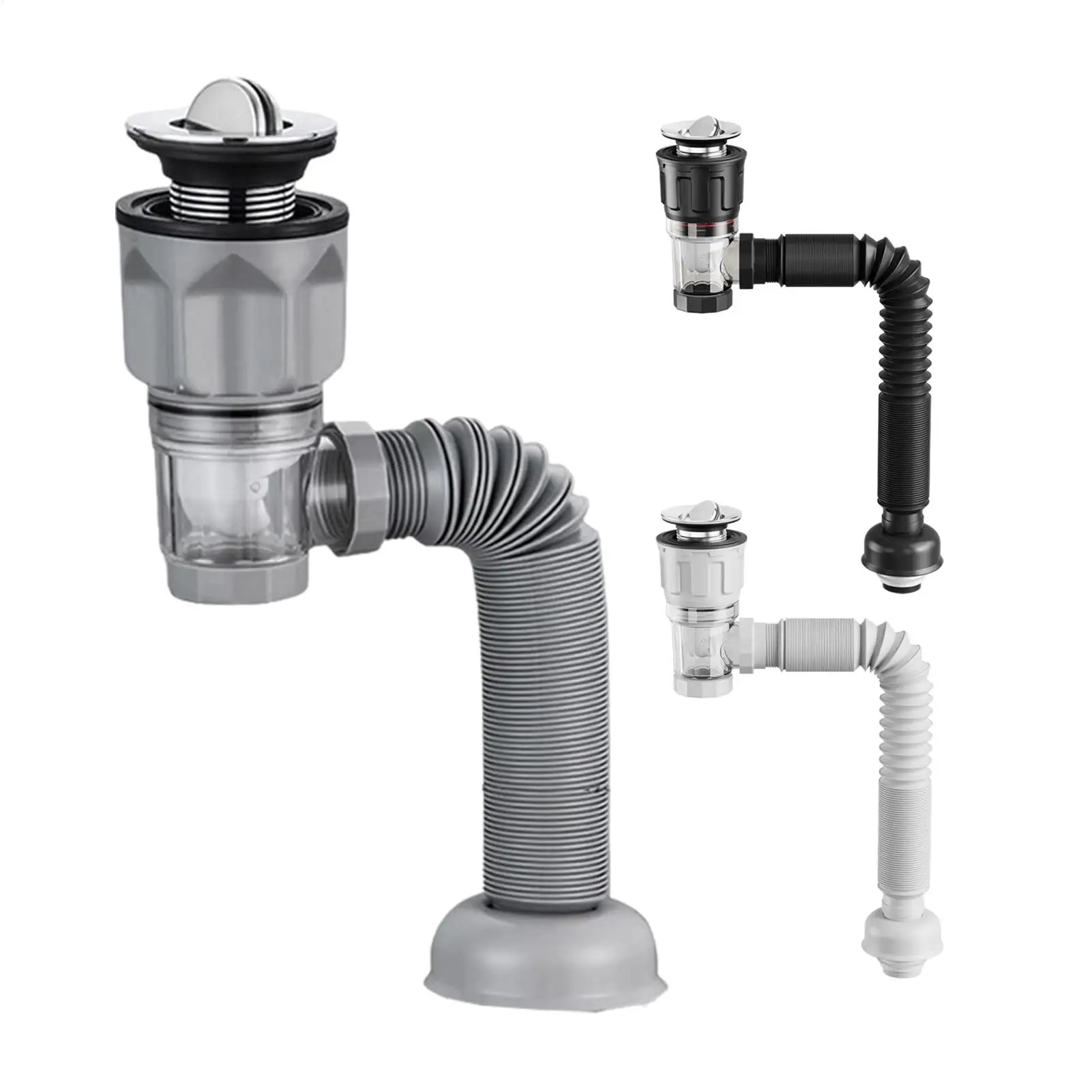 Telescoping Drain Pipe Drain Hose Anti-Odor Bathroom Sink Drain Outlet Seamless Connection Adjustable Wash Basin Sink Drain Hose Qme