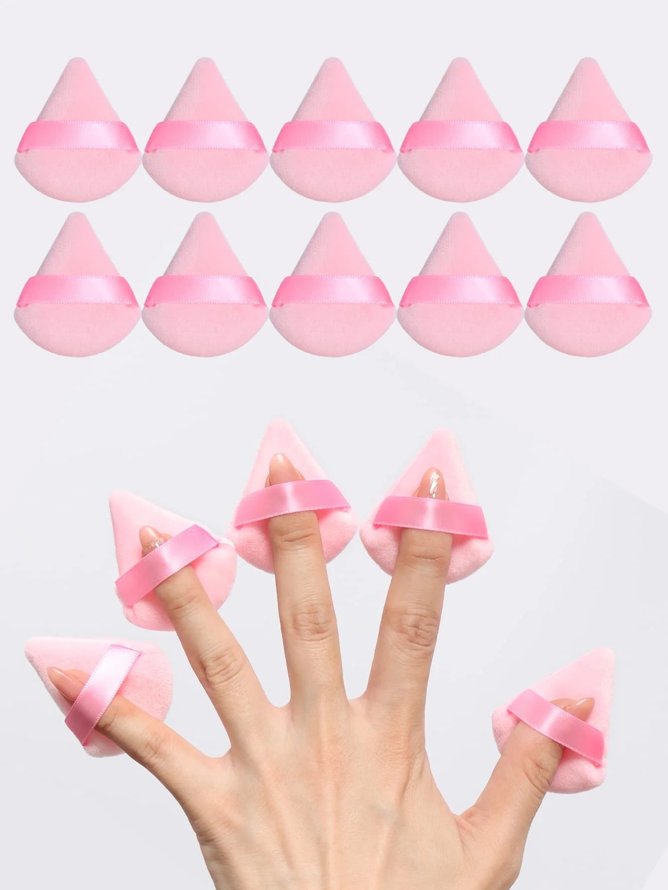 Triangle Shape Velvet Powder Puffs Soft Makeup Blender Sponges Face Qme pink