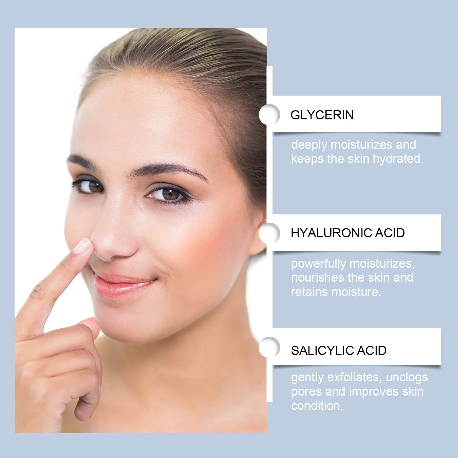 Salicylic Acid Nose Pore Strips Oil Control Hydrocolloid Nose Patches For Nose Blackheads Pimples Removal Refines Pores Non-Tigh Qme