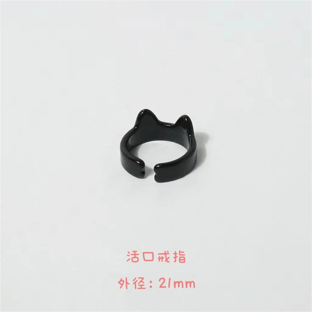 Cute Cartoon Cat Ring Aesthetic 3D Resin Ring Women Jewelry Gift Girls Hip Hop Women Men Birthday Gothic Halloween Rings Women Qme