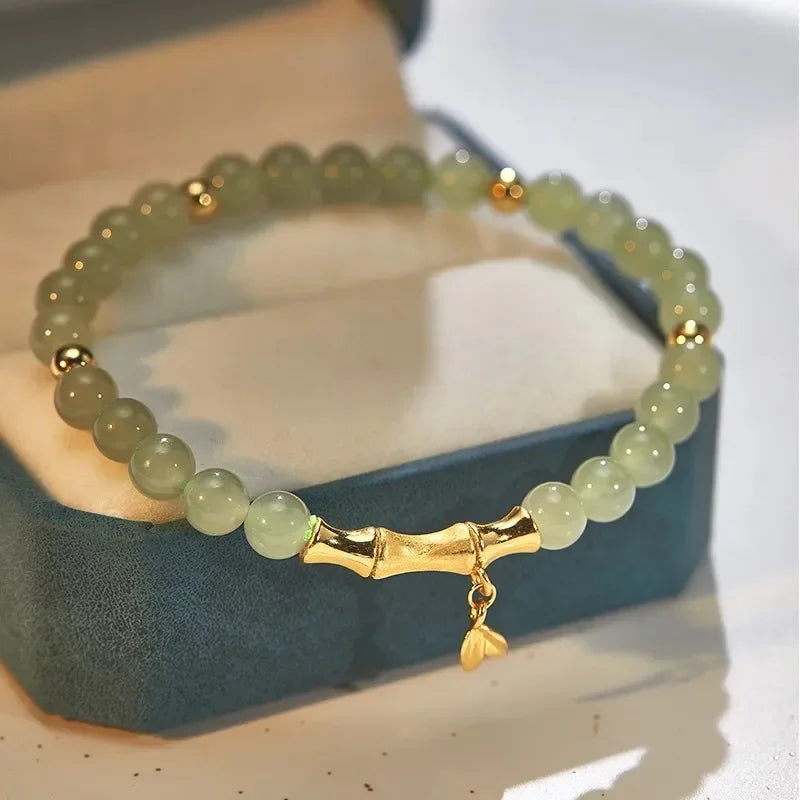 b05 Fashion Creative Lucky Imitation Hotan Jade Bracelet Vintage Light Handmade Jewelry Bracelet Women's Girls Jewelry Gift Qme 1