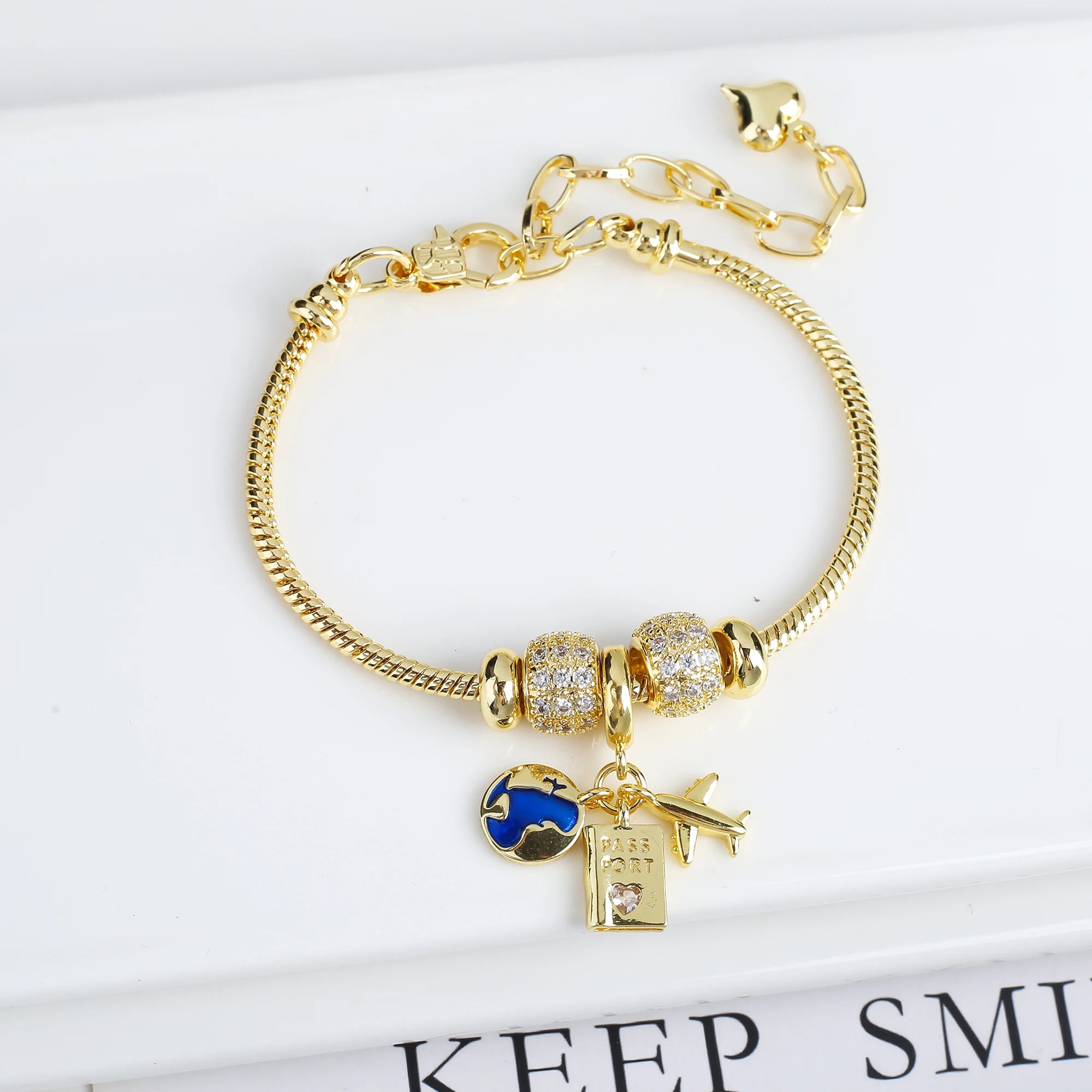 Adjustable Zirconia Geometric Character Heart Shape Snake Chain Bracelet Fashion For Woman Girl Holiday Birthday Jewelry Gift Qme 6