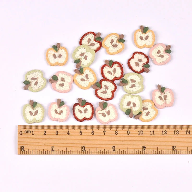 15pcs 18.5x20mm Assorted Color Mini Apple Appliques Cute Sewing Decoration for DIY Clothes Hair Accessories No Glue cp3855 Qme