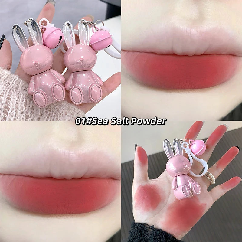 Gege Bear Pink Rabbit Velvet Matte Lip Cream Black Rabbit Water light lip glaze matte mirror pendant lipstick lip gloss Qme GX1229-1