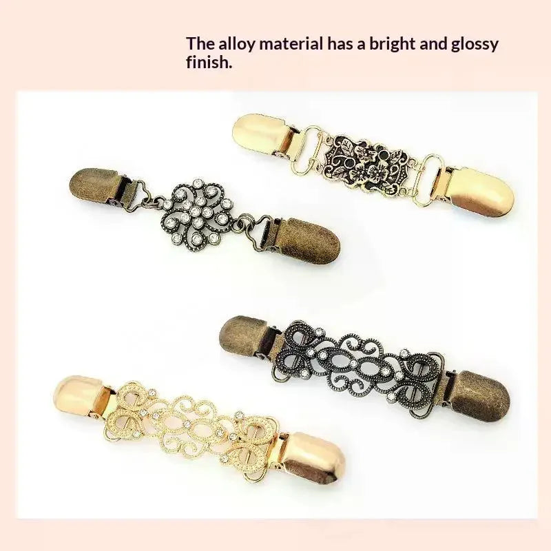 Elegant Sweater Clips Retro Back Cinch Shawl Cardigan Collar Clip To Tighten Dress Pant Waist Tightener For Women Girls Clothing Qme