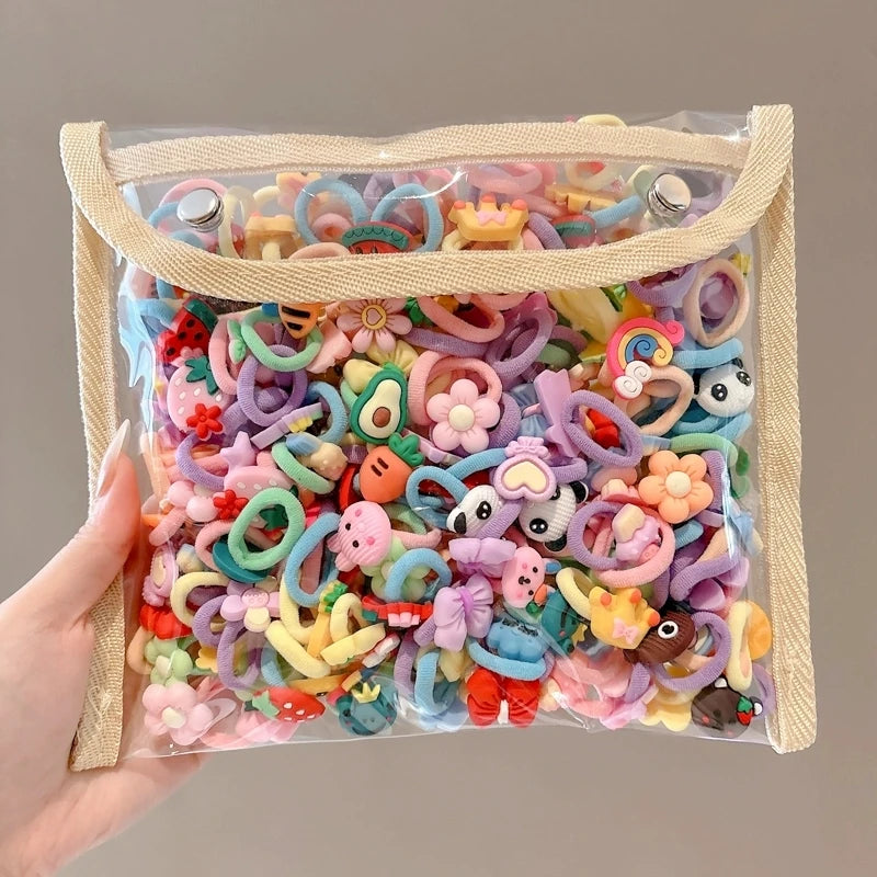 Hair band rubber band children tie hair rope baby girl does not hurt hair rope little girl rubber band Qme