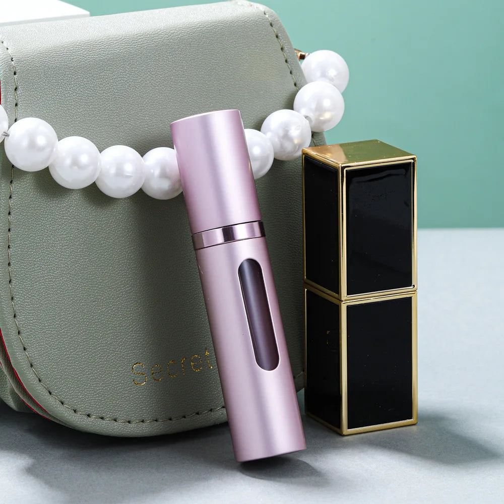 5 Glass Refillable Perfume Bottle Spray Scent Pump Portable Travel Qme