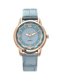 Minimalist Large Number Mark Women’s Quartz Watch, Delicate Beveled Dial Soft Pink Leather Band Ladies Accessory Watch Qme SKY BLUE