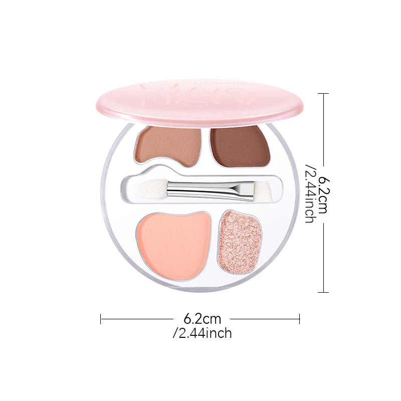 4-Color Eye Shadow Plate Waterproof Sweat Proof Various Colors Qme