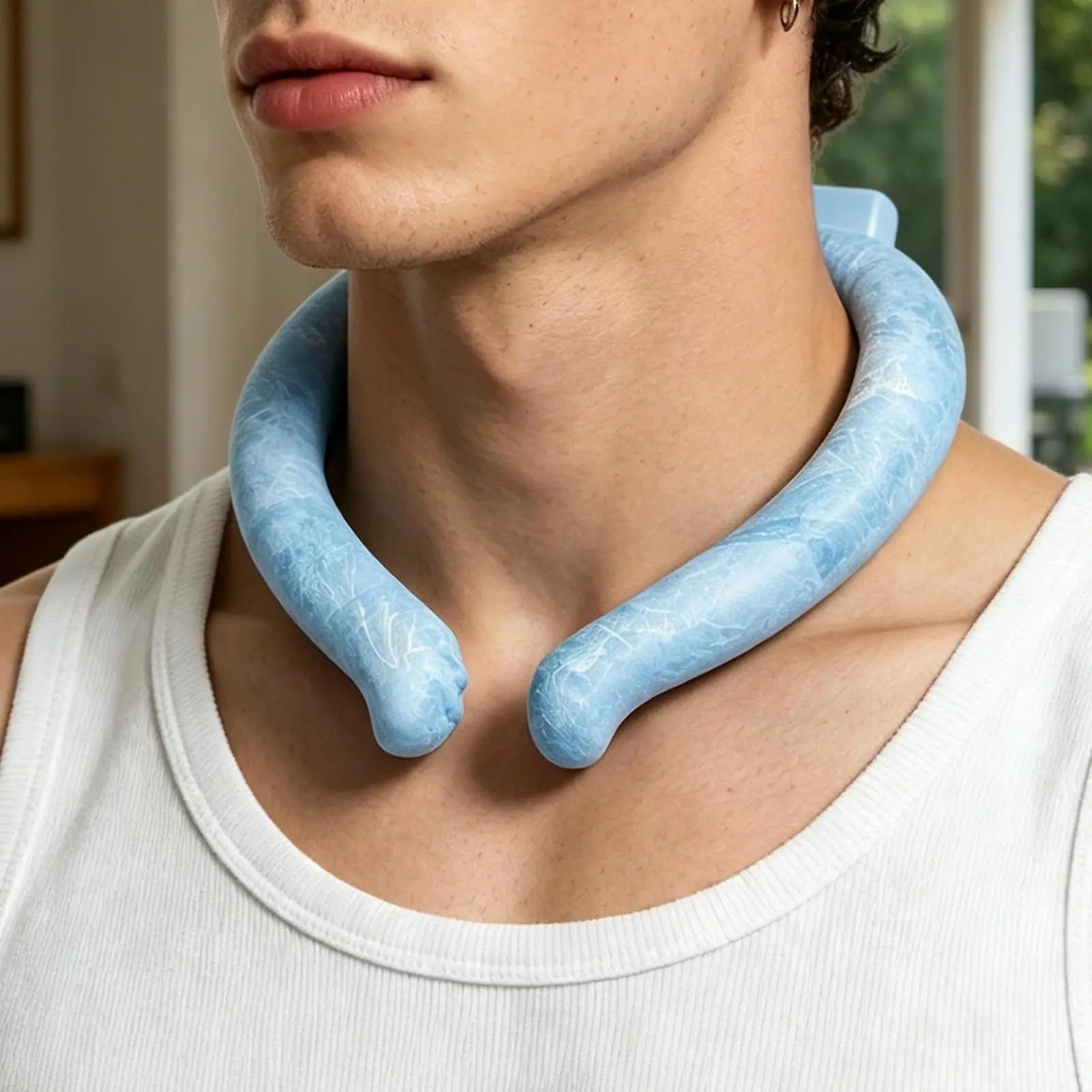 Wearable Neck Cooler - Reusable Cooling Tube for Summer Freeze Activated Neck Sleeve Hot Weather Relief for Outdoor Work/Travel Qme