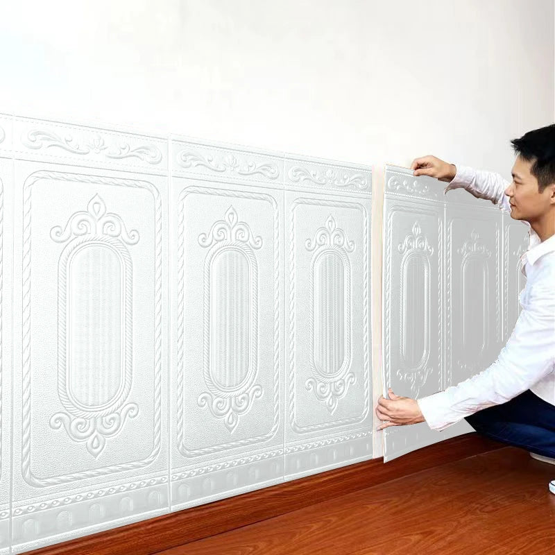 90CM*70CM 3D Waterproof Moisture-proof Living Room Bedroom Wall Surround Headboard Soft Package Wallpaper Self Adhesive Painting Qme