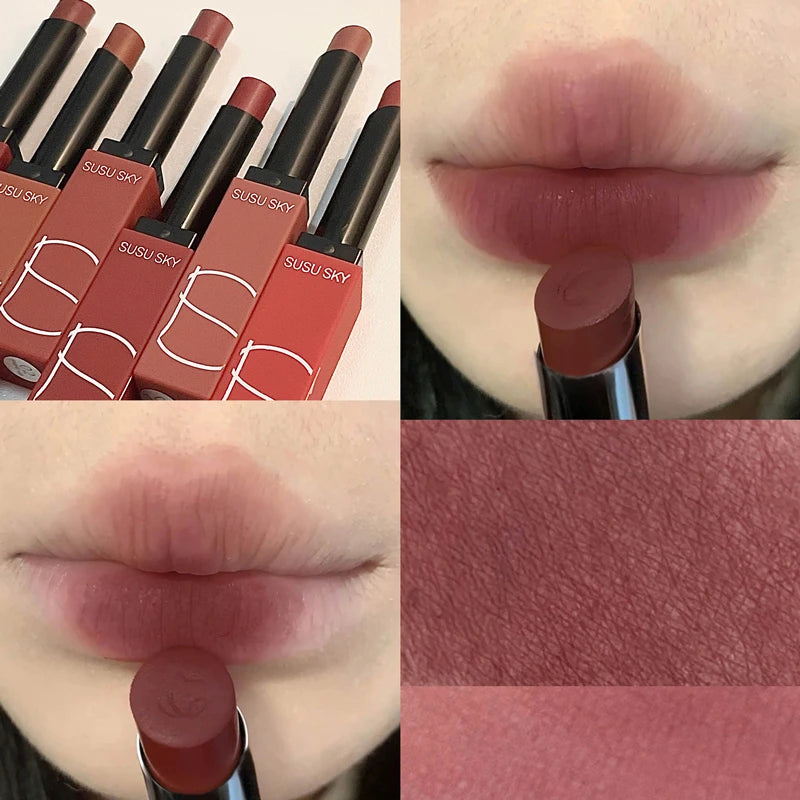 Matte Velvet Thin Tube Lipstick Lasting Waterproof Resistant Fading Qme S13-02