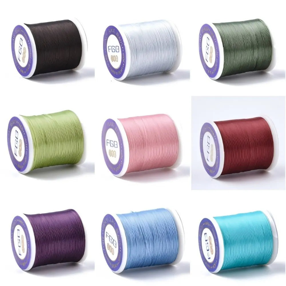 PandaHall 50m/Roll Multi-Color Nylon 66 Beading Thread, 0.1mm High Strength Stretch Resistant for Seed Bead Jewelry Making Qme