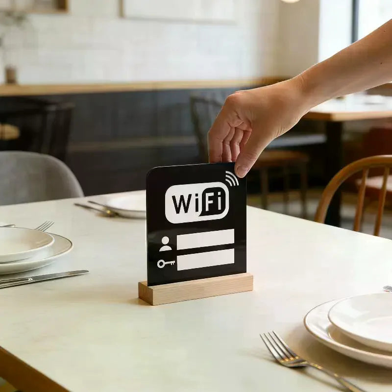 1 Acrylic Mirror Wifi Sign Public Places House Shops Handwriting Qme